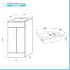 Scheda tecnica Mobiletto bagno da terra 40 cm salvaspazio bianco 2 ante Poket