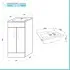 Scheda tecnica Mobiletto bagno da terra 40 cm salvaspazio bianco 2 ante Poket