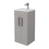 Composizione bagno da terra 40 cm salvaspazio grigio 2 ante Poket
