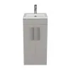 Mobile bagno da terra 40 cm salvaspazio grigio 2 ante e 2 ripiani Poket