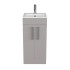 Mobile bagno da terra 40 cm salvaspazio grigio 2 ante e 2 ripiani Poket