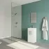 Foto ambientata Mobiletto bagno da terra 40 cm salvaspazio bianco 2 ante Poket