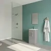 Foto ambientata Mobiletto bagno da terra 40 cm salvaspazio grigio 2 ante Poket