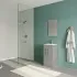 Foto ambientata Mobiletto bagno da terra 40 cm salvaspazio grigio 2 ante Poket
