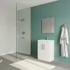 Foto ambientata Mobile bagno da terra 60 cm salvaspazio bianco 2 ante Poket