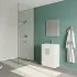 Foto ambientata Mobile bagno da terra 60 cm salvaspazio bianco 2 ante Poket