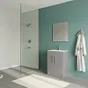 Foto ambientata Mobile bagno da terra 60 cm salvaspazio grigio 2 ante Poket