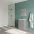 Foto ambientata Mobile bagno da terra 60 cm salvaspazio grigio 2 ante Poket