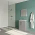 Foto ambientata Mobile bagno da terra 60 cm salvaspazio grigio 2 ante Poket