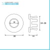 Scheda Tecnica Ghiera con foro bianca opaca troppo pieno lavabo e bidet da 24 o 28 mm