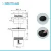 Scheda tecnica Piletta di scarico clic clac effetto marmo nero con e senza troppopieno
