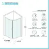 Box doccia semicircolare 80x80 cm Geo doppio scorrevole in cristallo opaco