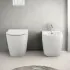Wc filomuro Rimless in ceramica bianco lucido serie Tokyo 