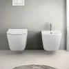 Wc sospeso salvaspazio Rimless in ceramica lucida serie Tokyo 