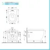 Set sanitari sospesi salvaspazio Rimless Serie Tokyo con copriwc rallentato