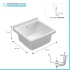 Scheda tecnica pilozzo sospeso 40x40 cm in resina bianca con kit di scarico