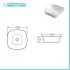 Lavabo da appoggio 40x40 quadrato in ceramica bianco lucido