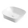 Lavabo da appoggio 40x40 quadrato in ceramica bianco lucido