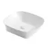 Lavabo da appoggio 40x40 quadrato in ceramica bianco lucido
