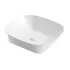 Lavabo da appoggio 50x50 quadrato in ceramica bianco lucido
