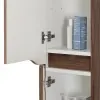 Pensile bagno sospeso 150 H noce con ripiani regolabili Maiori/Minori