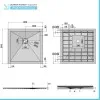 Piatto doccia filo pavimento Karen 90x90 in resina bianco pietra