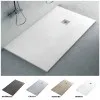 Piatto doccia filo pavimento Karen 90x90 in resina bianco pietra