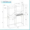 Scheda tecnica Scaffale sopra lavatrice bianco con ripiani e cestello in kit di montaggio