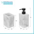 Scheda tecnica Set accessori bagno 4 pezzi in poliresina marmorizzata bianca Marmo