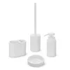 Set accessori bagno 4 pezzi in poliresina bianca Marica