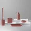 Kit accessori bagno 2 pezzi in poliresina terracotta Marica