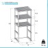 Scheda tecnica Scaffale sopra lavatrice bianco con 3 ripiani in kit di montaggio