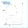 Scheda tecnica Specchio tondo 60 cm a filo lucido con lampada a LED da 26 cm