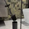 Dettaglio 2 Piantana porta rotolo e scopino da appoggio in acciaio nero opaco Style