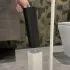 Dettaglio 3 Piantana porta rotolo e scopino da appoggio in acciaio bianco opaco Fusion