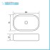 Scheda tecnica Lavabo da appoggio ovale 60x41 cm grigio scuro opaco Tokyo