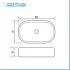 Scheda tecnica Lavabo da appoggio ovale 60x41 cm bianco opaco Tokyo