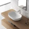 Lavello bagno da appoggio ovale 60x41 cm bianco opaco Tokyo