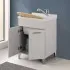 Ripiano Mobile lavatoio 60x50 grigio calce Moon con vasca in ceramica Dolomite