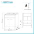 Scheda tecnica Mobile lavatoio 60x50 rovere bianco Moon con vasca in ceramica Dolomite