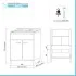 Scheda tecnica Mobile lavatoio 60x50 rovere bianco Moon con vasca in ceramica Dolomite