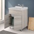 Ripiano Mobile lavatoio 60x50 rovere grigio Moon con vasca in ceramica Dolomite