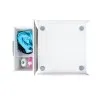 Supporto per lavatrice con cassettone estraibile in legno bianco