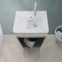 Ante aperte Mobile lavatoio 60x46,8 cm rovere grigio con vasca in ceramica bianca