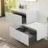 Cassetti aperti Mobile bagno sospeso 80 cm bianco e rovere con cassetto sfalsato Kleo