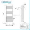 Termoarredo bagno scaldasalviette bianco L 50x120 interasse 45 cm