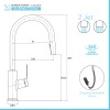 Scheda tecnica Miscelatore cucina cromo in acciaio inox con doccetta estraibile Kitchen