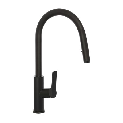 Miscelatore cucina nero in acciaio inox con doccetta estraibile Kitchen
