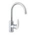 Miscelatore cucina tondo in acciaio inox con corpo orientabile