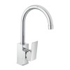 Miscelatore cucina quadro in acciaio inox con corpo orientabile